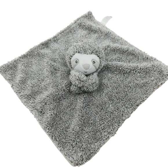 Carters Sloth Gray Brown Lovey Lovie Security Blanket Plush Blankie Furry Fuzzy - Picture 8 of 9
